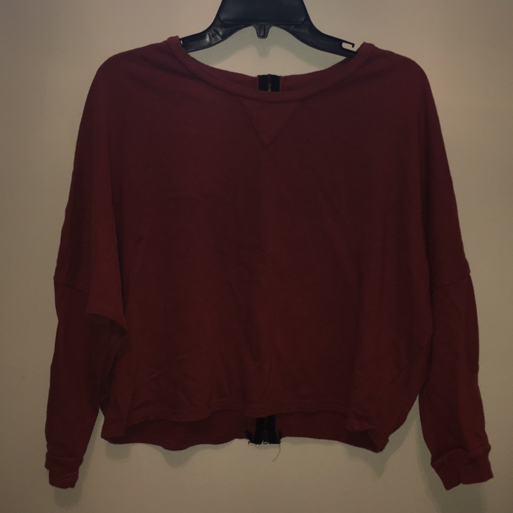 Sweater with zipper down the back